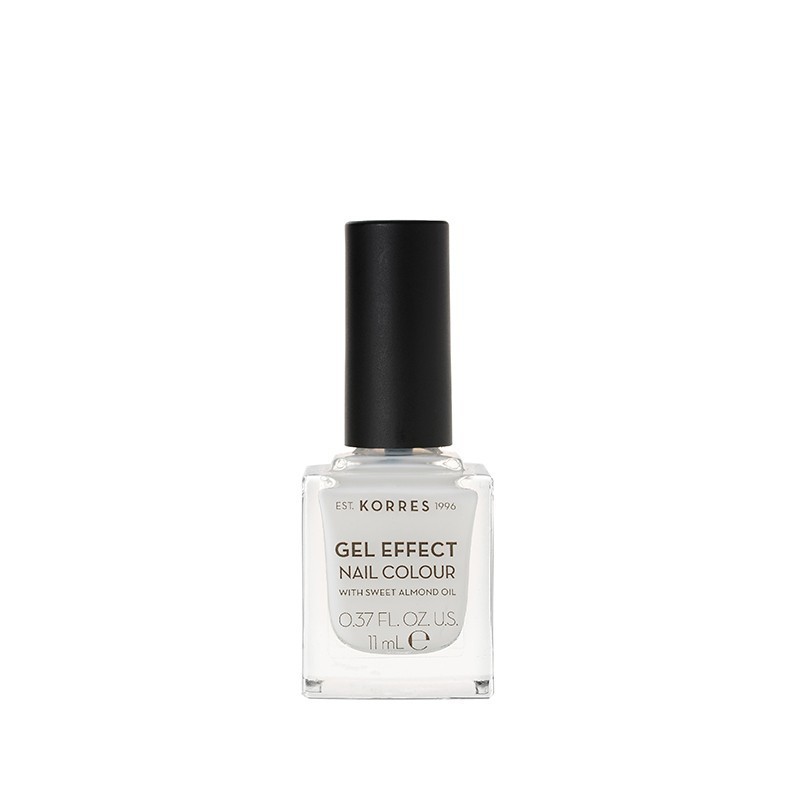 Korres Gel Effect Nail Colour 02 (Porcelain White ) Με Αμυγδαλέλαιο & Διάρκεια έως 10 Ημέρες. 11ml