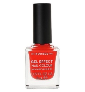 Korres Gel Effect Nail Colour 45 (Coral) Με Αμυγδαλέλαιο & Διάρκεια έως 10 Ημέρες. 11ml