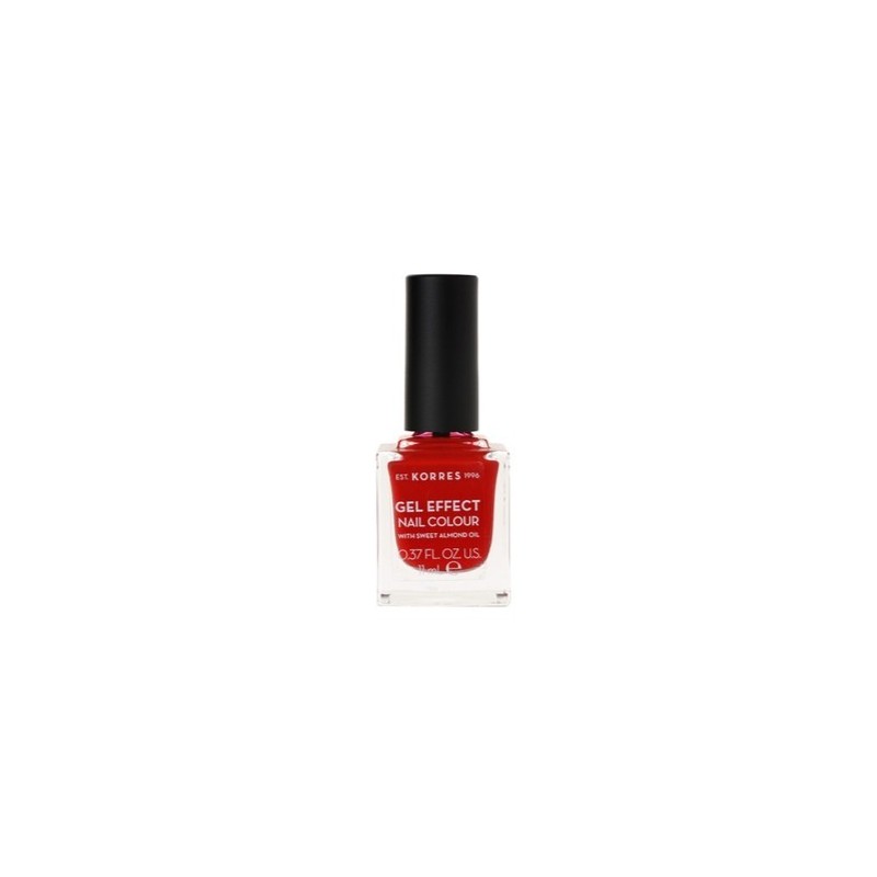 Korres Gel Effect Nail Colour 53 (Royal Red) Με Αμυγδαλέλαιο & Διάρκεια έως 10 Ημέρες. 11ml