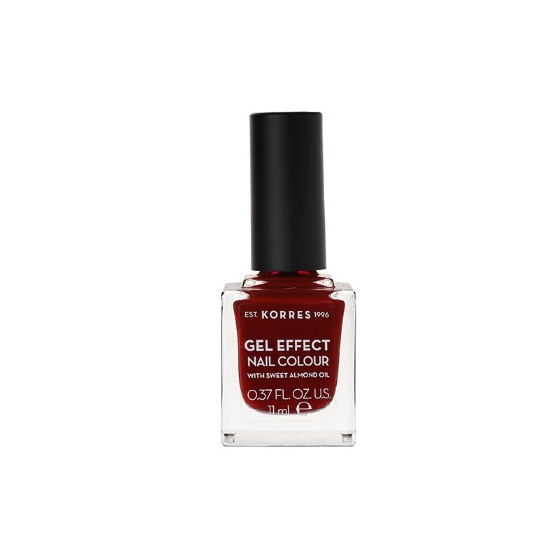 Korres Gel Effect Nail Colour 59 (Wine Red) Με Αμυγδαλέλαιο & Διάρκεια έως 10 Ημέρες. 11ml