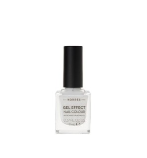 Korres Gel Effect Nail Colour 01 (Blanc White) Με Αμυγδαλέλαιο & Διάρκεια έως 10 Ημέρες. 11ml