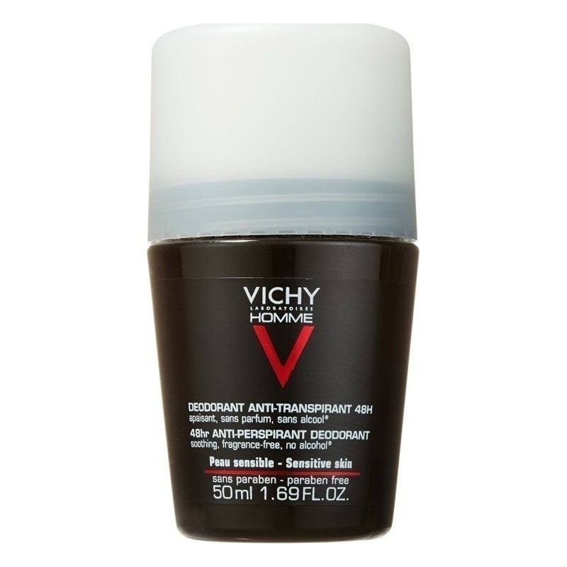 Vichy Homme Deo Roll-On Peux Sensibles 48h 50ml