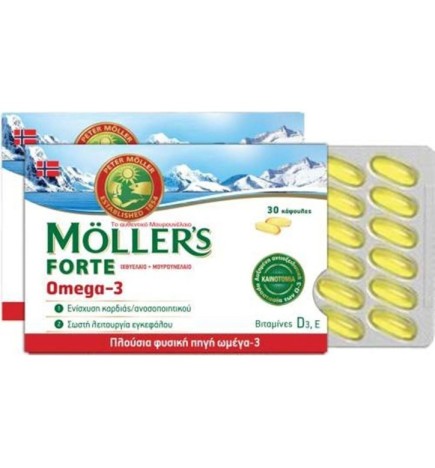 Moller's Forte Omega 3 Μουρουνέλαιο και Ιχθυέλαιο 30 κάψουλες