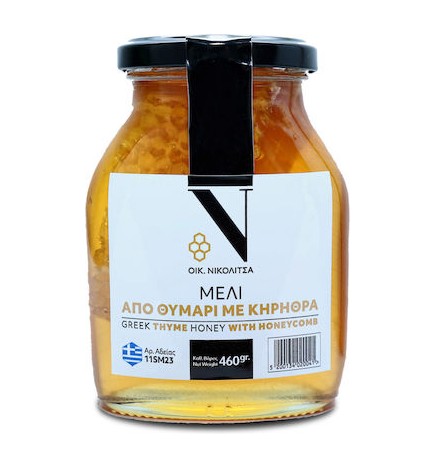 Μέλι από θυμάρι με κηρήθρα ΝΙΚΟΛΙΤΣΑΣ 460gr