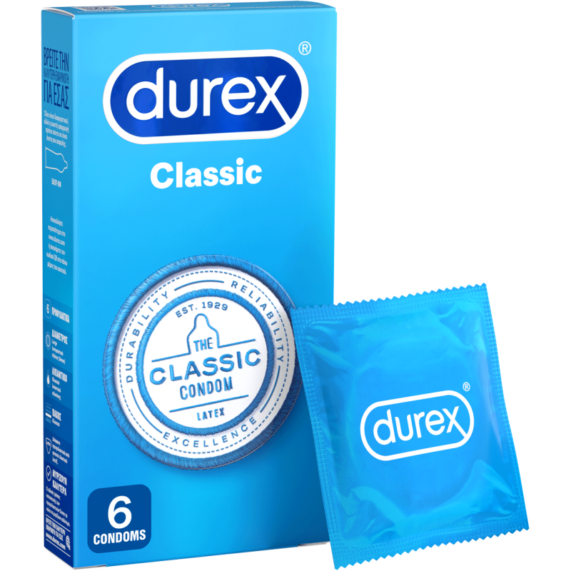 Durex Προφυλακτικά Ευκολοφόρετα Classic 6 τεμάχια