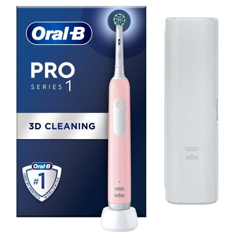 Oral-B Pro Series 1 Ηλεκτρική Οδοντόβουρτσα, Ροζ με Θήκη Ταξιδίου