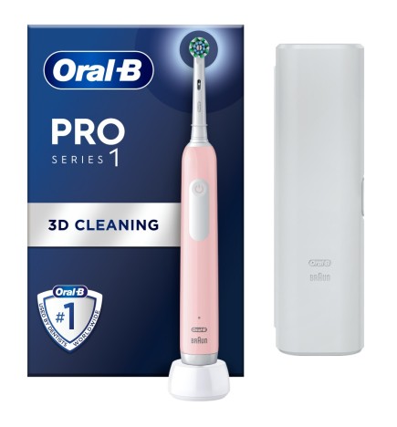 Oral-B Pro Series 1 Ηλεκτρική Οδοντόβουρτσα, Ροζ με Θήκη Ταξιδίου