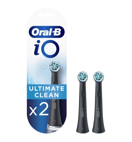 Oral-B iO Ultimate Clean Μαύρες Ανταλλακτικές Κεφαλές Ηλεκτρικής Οδοντόβουρτσας, 2 τμχ