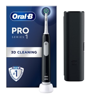 Oral-B Pro Series 1 Ηλεκτρική Οδοντόβουρτσα, Mαύρη με Θήκη Ταξιδίου