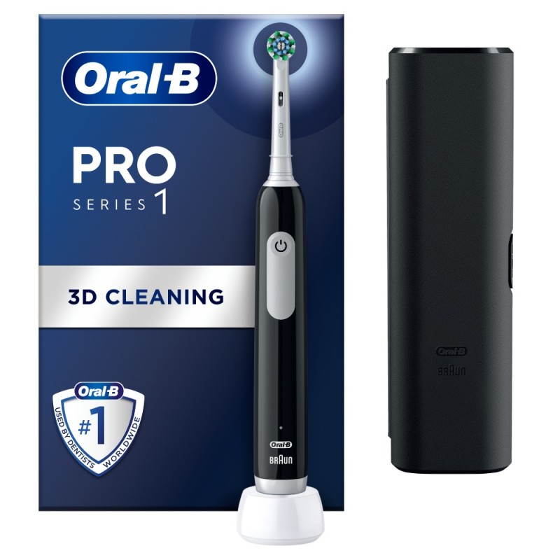 Oral-B Pro Series 1 Ηλεκτρική Οδοντόβουρτσα, Mαύρη με Θήκη Ταξιδίου