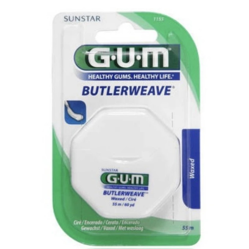 Sunstar GUM butlerweave waxed οδοντικό νήμα κερωμένο 55m