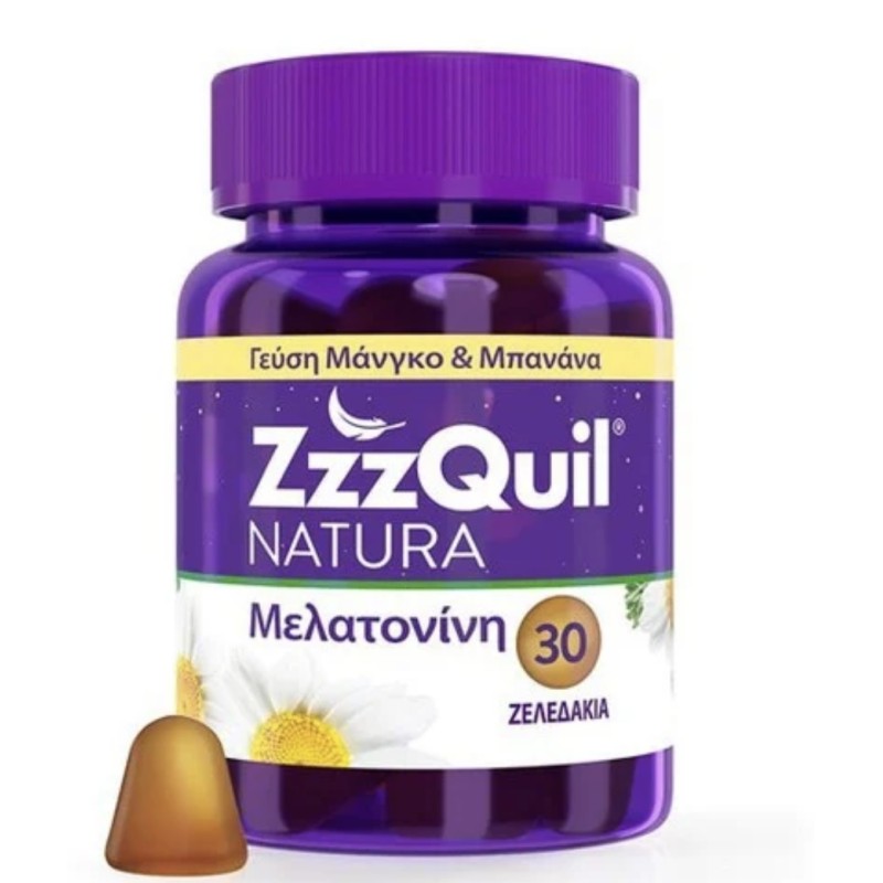 ZzzQuil Natura Συμπλήρωμα Διατροφής Μελατονίνης Σε Γεύση Μπανάνα-Μάνγκο 30 ζελεδάκια